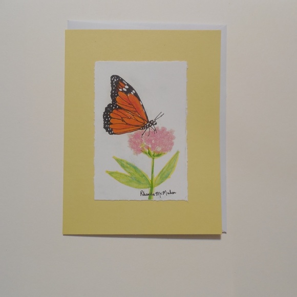 Watercolor Monarch Butterfly Card and Envelope - Picture 4 of 5